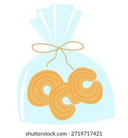 Ilustración de caja de embalaje de panadería rosa