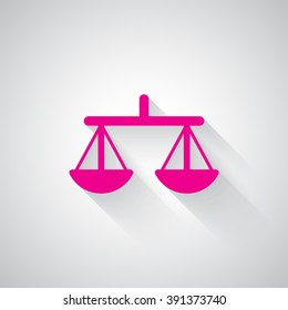 Pink Balance web icon on light grey background