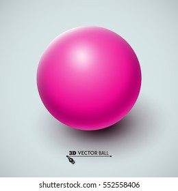 Pink ball. Sphere on a white background. Vector for your graphic design.