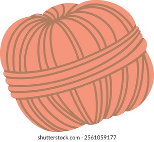 Pink ball of yarn wrapped in soft brown string, isolated against a white background, waiting for a skilled knitter or crocheter to begin crafting cozy handmade creations