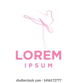 pink ballerina. abstract logo template