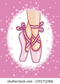 Pink ballerina shoes background