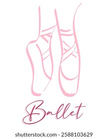 Pink ballerina shoes with text