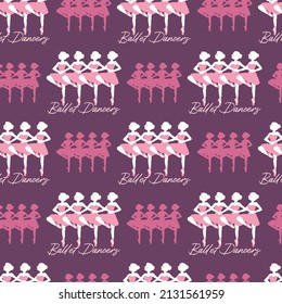 Pink Ballet Dancer Vector Graphic Art Seamless Pattern can be use for background and apparel design