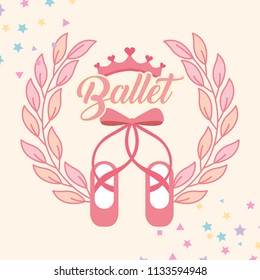 pink ballet pointe shoes emblem
