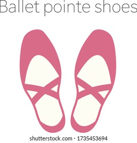 Pink ballet pointe shoes vector