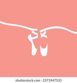 pink ballet pointes. dance studio symbol - vector illustration. eps 10
