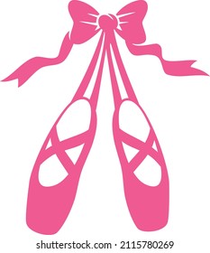 Zapatos De Ballet Rosado Con Ilustración De Vector Bow