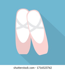 pink ballet shoes icon - vector illustration