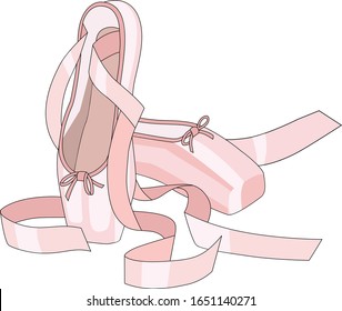 Pink ballet shoes with ribbons