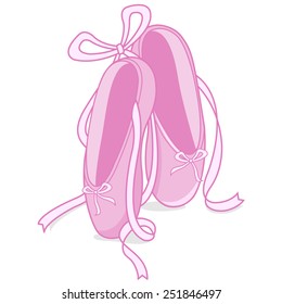 Pink Ballet Shoes. Vector Illustration