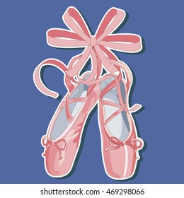 Pink ballet shoes, Vector illustration