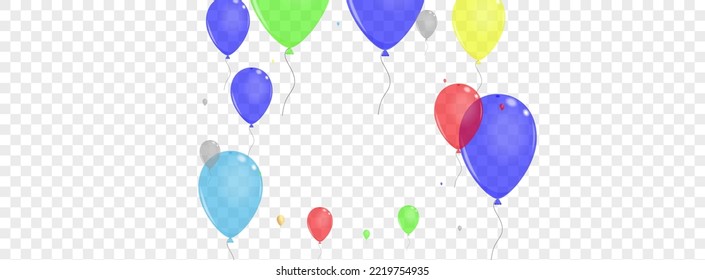 Pink Ballon Background Transparent Vector. Helium Jubilee Background. Red 3d. Purple Baloon. Air Falling Card.