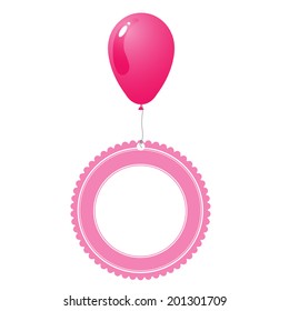 pink balloon with abstract wheel tag vector