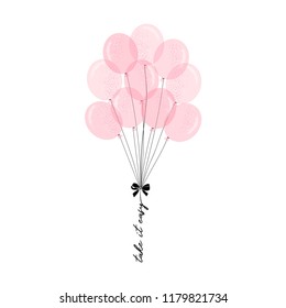 Pink balloon bunch illustration