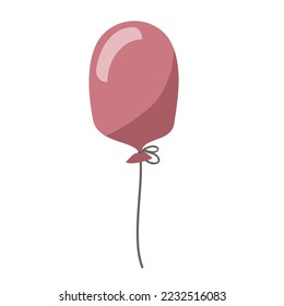 Pink balloon in a flat style. Vector illustration