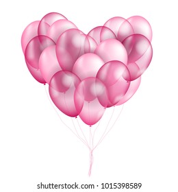 Pink balloon heart vector background