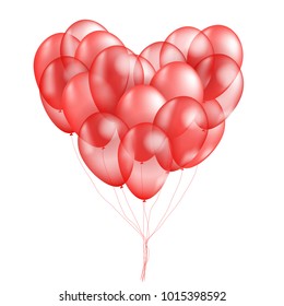 Pink balloon heart vector background