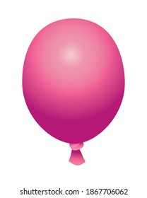 diseño vectorial de icono aislado flotante de helio de globo rosa