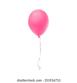 Pink balloon icon isolated on white  background. Vector illustration