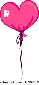 rosafarbener Ballon, Illustration, Vektorgrafik auf weißem Hintergrund