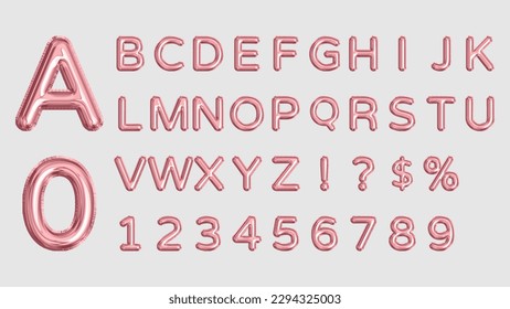 Pink Balloon Letters And Numbers