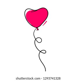 pink balloon for lovers vector