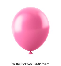 Pink balloon on white background