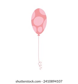 Pink balloon on white background. Valentine's Day celebration