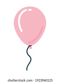 pink balloon over a white background vector illustration design