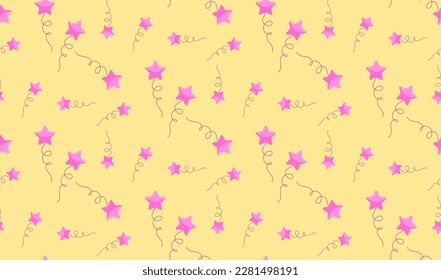 Pink balloon seamless pattern. Birthday contant.