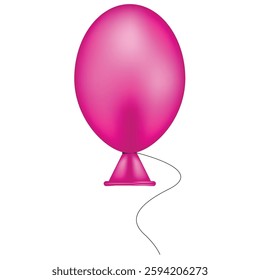 Pink Balloon tied with thread, yarn, or filament vector and fully resize able 