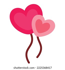rosafarbene Ballonvalentine, Vektorsymbol 