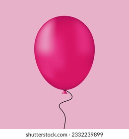 Pink Balloon Vector Realistic Illustration