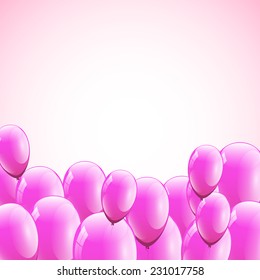 Pink balloons with pink background, stock vector