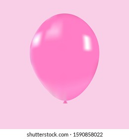 Pink balloons are illustrations on the pink background