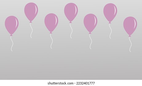 pink balloons isolated on grey background