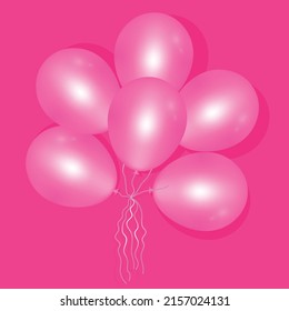 pink balloons on a pink background