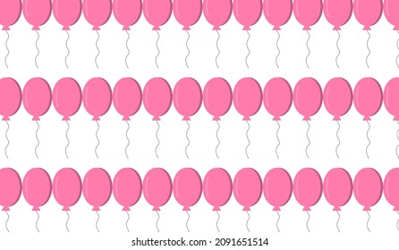 globos rosados sobre fondo blanco