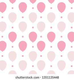 pink balloons pattern. pink in pastel tone with pink circle dot pattern background. wrapping retro pink balloon background in eps or vector in white background for gift wrap or baby shower pattern.
