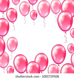 Pink Balloons vector background. 