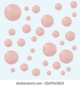 Fondo azul de bolas rosadas. Fondo de patrón sin inconvenientes. Ilustración vectorial. Tablero, envoltura de alfombras de picnic.