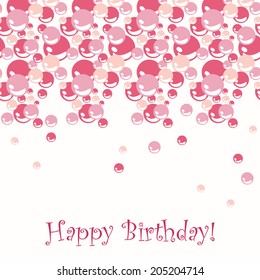 pink balls on a white background. border of pearls. seamless pattern