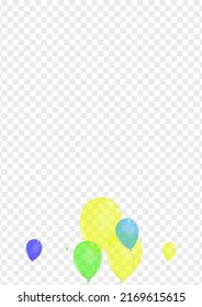 Pink Baloon Background Transparent Vector. Surprise Concept Illustration. Red Inflatable. Purple Toy. Confetti Fly Template.