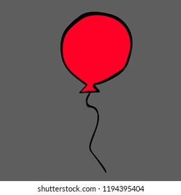 Pink baloon Grey Background