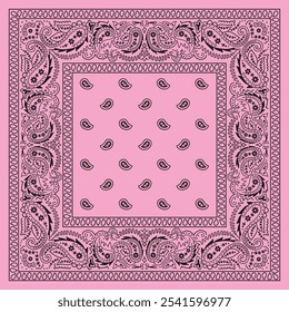 pink bandana pattern vectör desing
