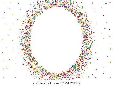 Pink Banner Circle Background. Cartoon Square Illustration. Red Confetti Decoration. Surprise Star Illustration. Purple Abstract Dot.