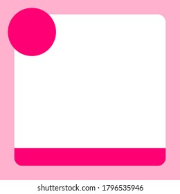 pink banner frame template square for background, copy space, cosmetics banner background