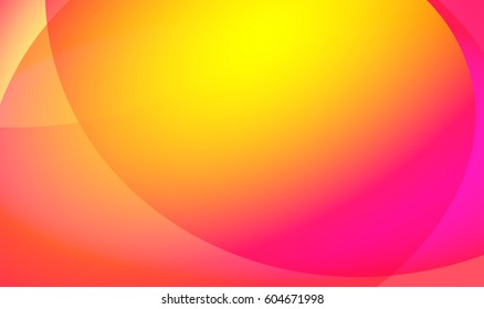 Pink banner with light spot and waves. Vector illustration
