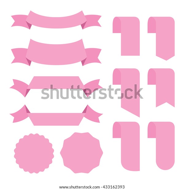 Pink Banner Ribbon Vector Set Isolated Stock Vector (Royalty Free ...